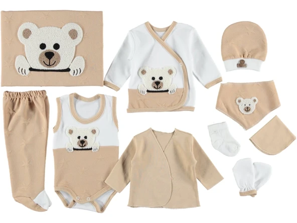 UNİ 10 LU ORGANİK PANDA LÜX ZIBIN SET HASTANE ÇIKIŞI HEDİYELİK - 8