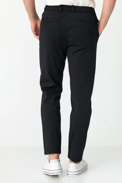 Erkek Relaxed Fit Beli Lastikli Bağcıklı Likralı Süper Rahat Jogger Pantolon - 4