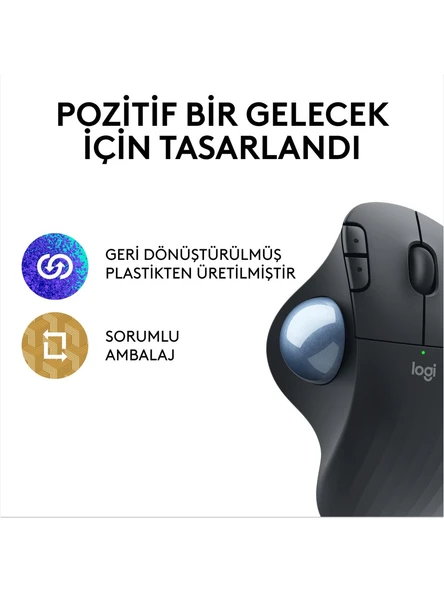 Logitech Ergo M575 Trackball Ergonomik Optik Kablosuz Mouse - 10