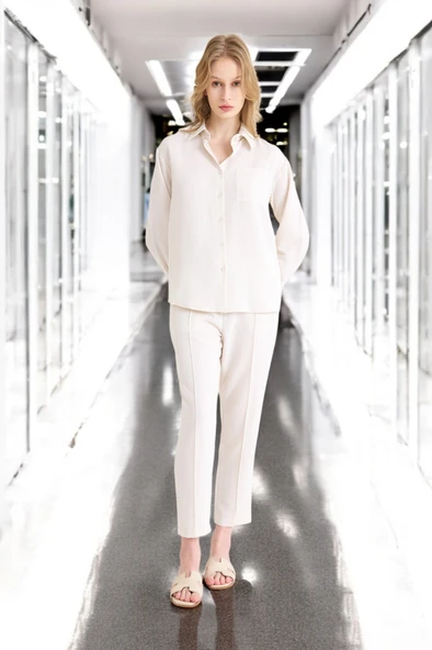 Yazlık Rahat Kadın Keten Takım