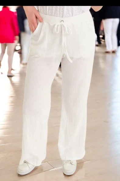 Yazlık Rahat Kesim Şık Kadın Pantolon - 9