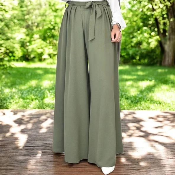 Yazlık Keten Şalvar Pantolon Kemerli - Resim 2