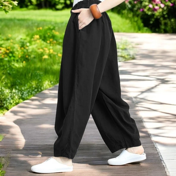 Yazlık Tasarım Şalvar Pantolon - 3