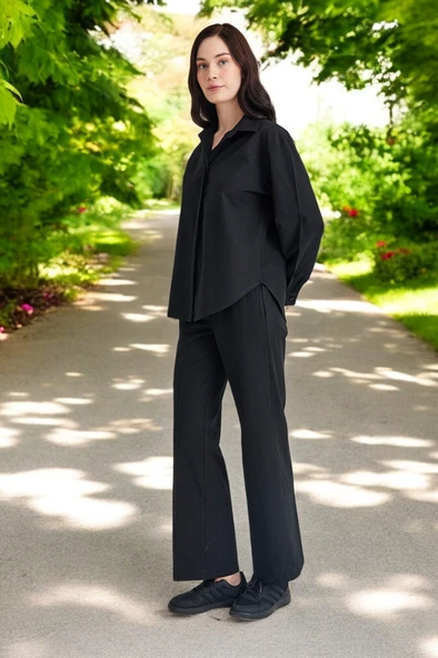 Yazlık Gömlek Pantolon İkili Keten Takım - 5