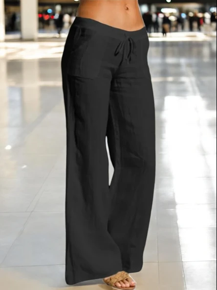 Günlük Rahat Kesim Keten Pantolon