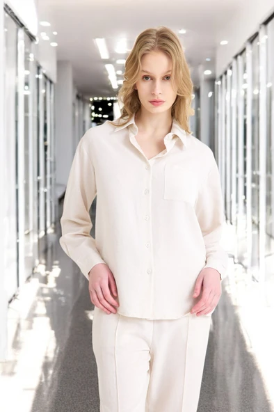 Yazlık Rahat Kadın Keten Takım - 9