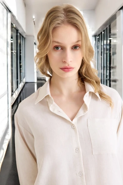 Yazlık Rahat Kadın Keten Takım - 11