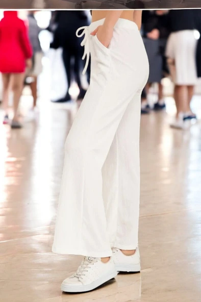 Yazlık Rahat Kesim Şık Kadın Pantolon - 5