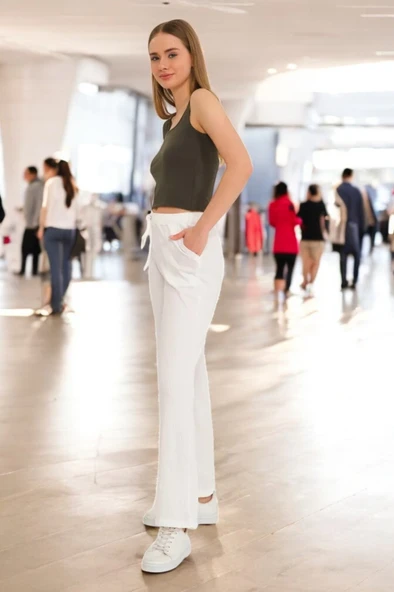 Yazlık Rahat Kesim Şık Kadın Pantolon - 3