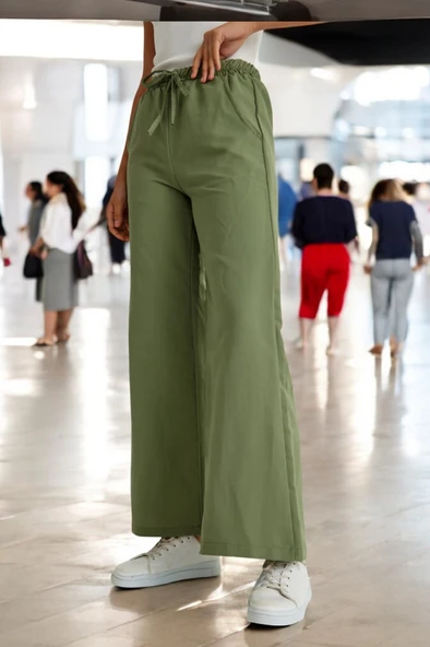 Yazlık Beli Lastikli Rahat Keten Pantolon - 6