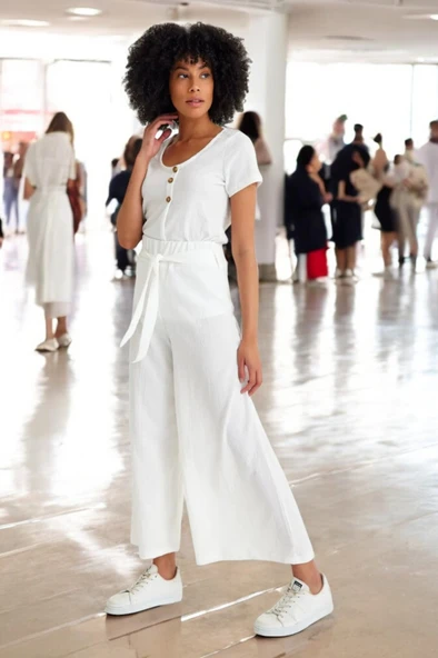 Yazlık Kemerli Şavar Pantolon ürün görseli 1