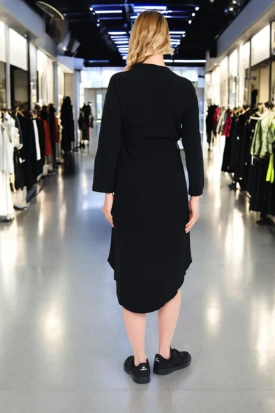 Büzgü Detaylı Yazlık Salaş Elbise - 4