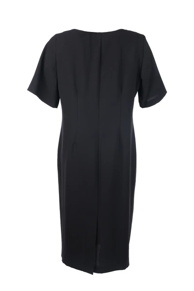 Tolga Saraçoğlu Minimalist Midi Elbise - Kare Yaka, Kısa Kol - Günlük & İş - Resim 7