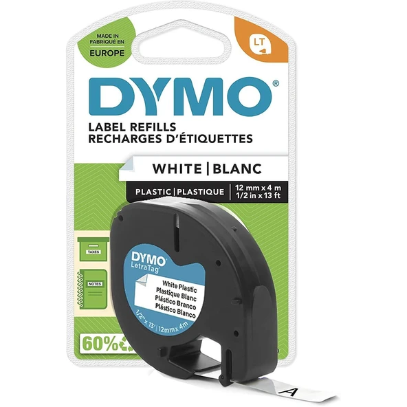 Dymo Letratag Orijinal Plastik Şerit Etiket 12mmx4m - 6