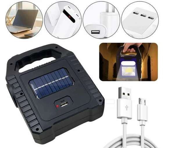 NOAS YL05 7000  Bitez Şarjlı Solar Güneş Enerjili Led El Feneri - 4