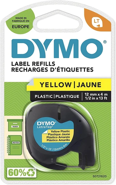 Dymo Letratag Orijinal Plastik Şerit Etiket 12mmx4m - 3