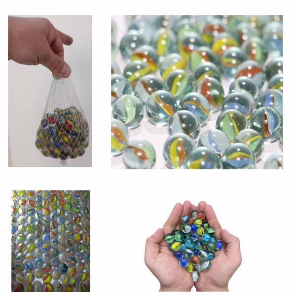 RENKLİ CAM MİSKET BİLYE EĞİTİCİ OYUNCAK 80 ADET - 4