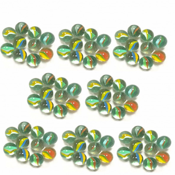 RENKLİ CAM MİSKET BİLYE EĞİTİCİ OYUNCAK 80 ADET - 7