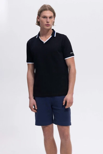 Ellesse Erkek Polo Yaka Siyah Tişört EM491 - 4