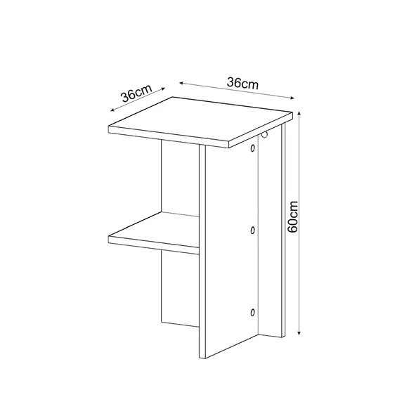 Leray Komodin, Çok Amaçlı Sehpa, Yan Sehpa, Ev-Ofis, Antrasit - 5