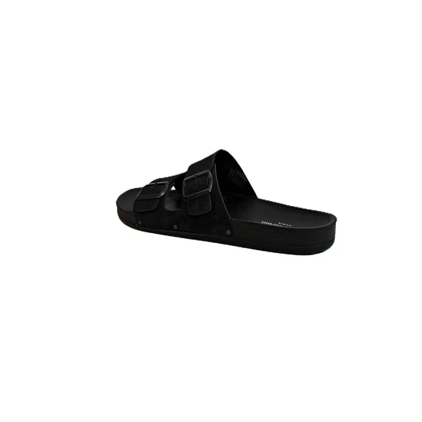 Pierre Cardin 7038 Siyah Çift Tokalı Büyük Numara Erkek Terlik - 5
