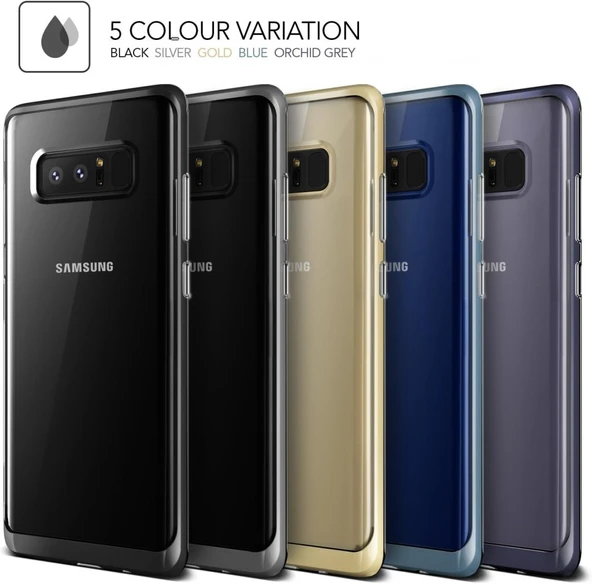 Verus Samsung Galaxy Note 8 Kılıf Crystal Bumper Series - Shine Gold - 5