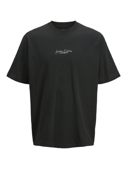 JACK JONES Erkek Pamuklu Bisiklet Yaka Tişört 12273211