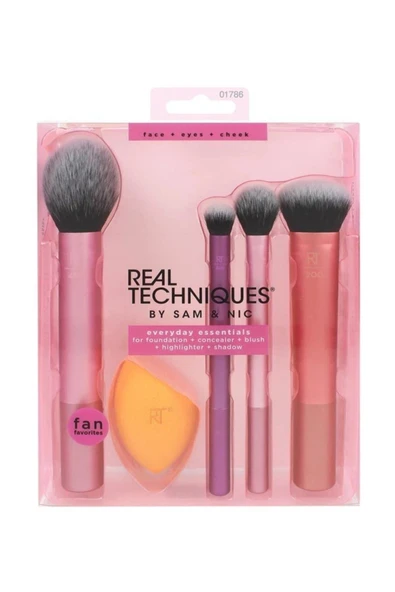 REAL TECHNİQUES Makyaj Fırça Seti Everyday Essentials 5'li Makyaj Fırçası Set