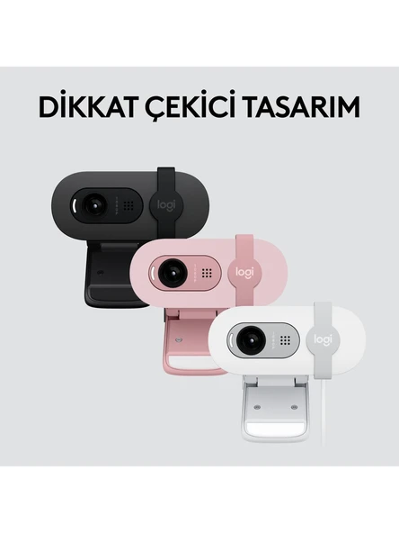 Logitech BRIO 100 Full HD 1080p Gizlilik Kapaklı Mikrofonlu Web Kamerası - Siyah - Resim 8