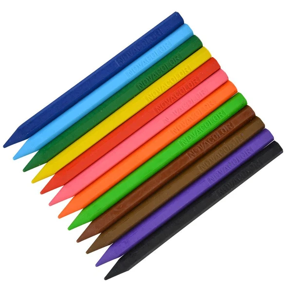 Nova Color Mum Pastel Boya Karton Kutu Tam Boy Köşeli 12 Lİ NC-2112 - 2