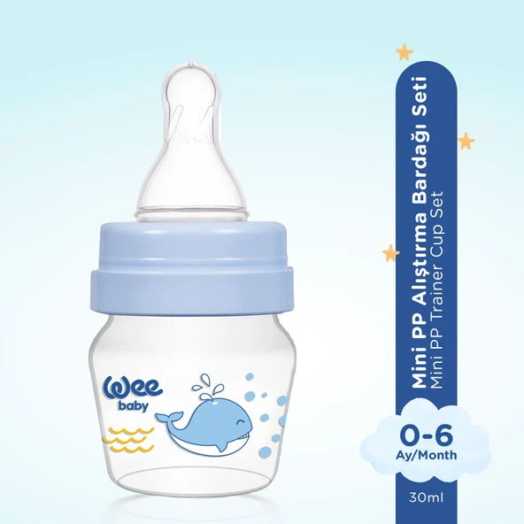 Wee Baby Mini PP Alıştırma Bardağı Seti 30 ml - MAVİ - 2