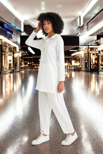 Baharlık Gömlek Yaka Rahat Elbise - 2