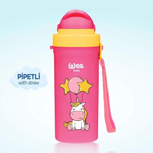 Wee Baby Pipetli Bardak 300 ml - PEMBE - 3