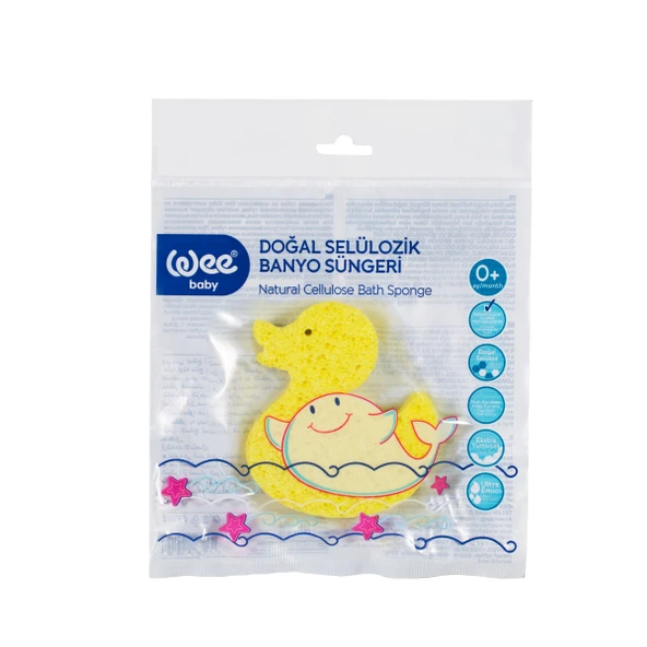 Wee Baby Doğal Selülozik Banyo Süngeri - SARI - 2