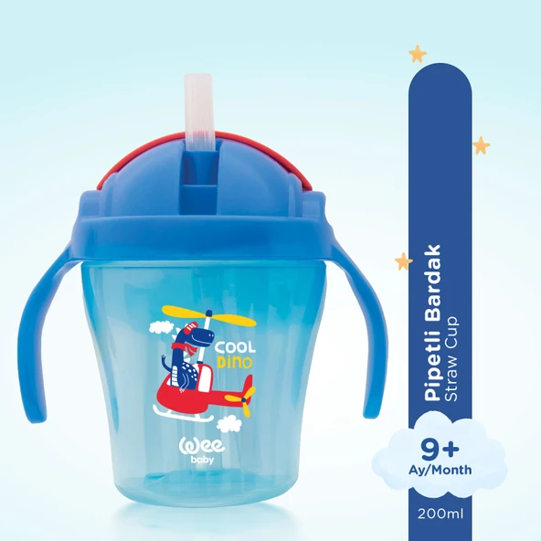 Wee Baby Pipetli Bardak 200 ml - MAVİ - 2