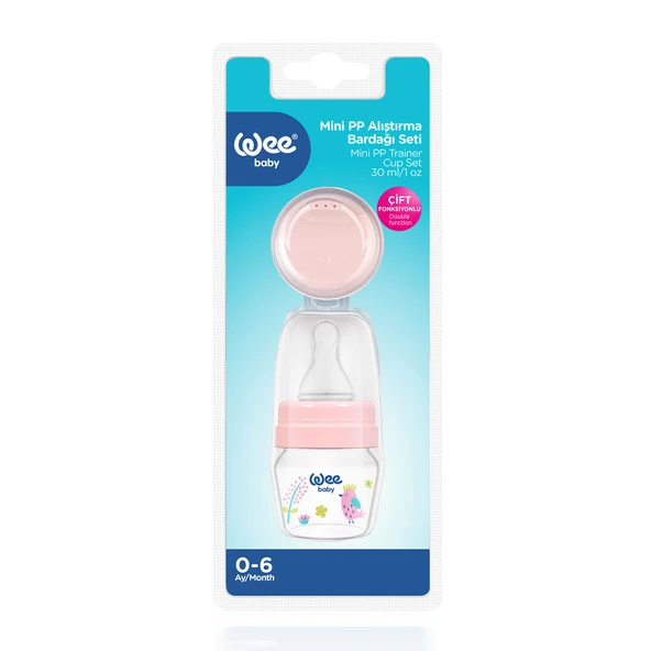 Wee Baby Mini PP Alıştırma Bardağı Seti 30 ml - PEMBE - 4