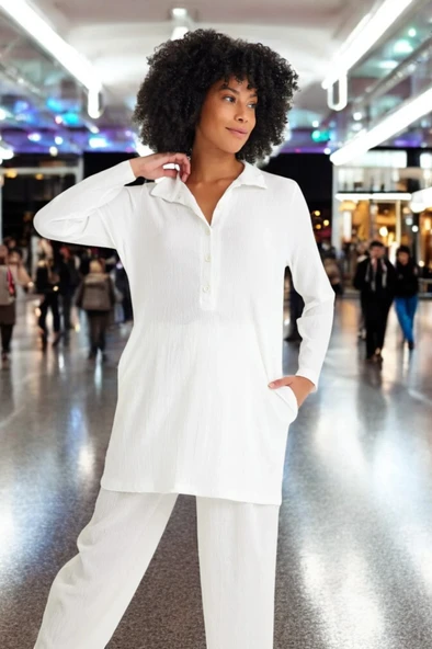 Baharlık Gömlek Yaka Rahat Elbise - 7