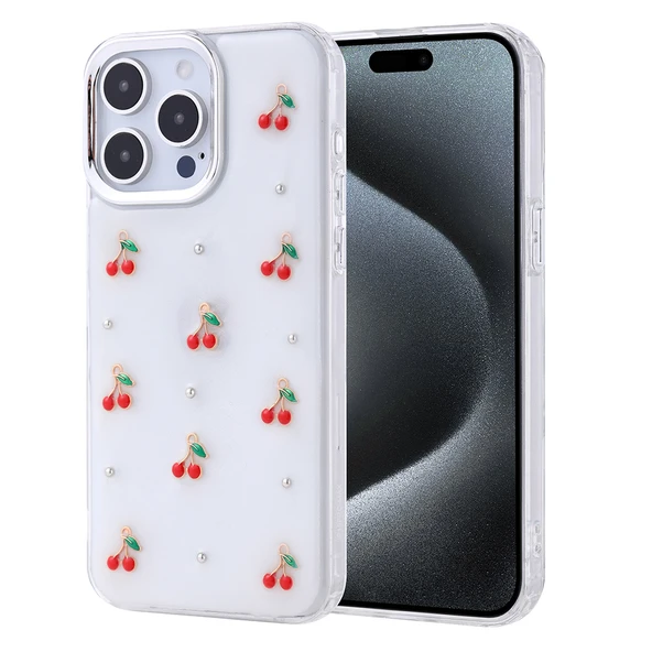 Apple iPhone 15 Pro Max Kılıf Airbag Tasarımlı Simli Şeffaf Zore Kutup Kapak - 2