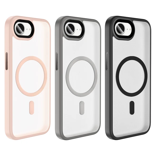 Apple iPhone 16E Kılıf Mat Arka Yüzey Wireless Şarj Özellikli Zore Flet Magsafe Kapak - Resim 11