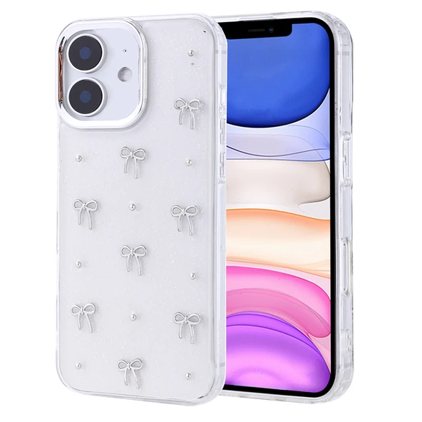 Apple iPhone 11 Kılıf Airbag Tasarımlı Simli Şeffaf Zore Kutup Kapak - 3