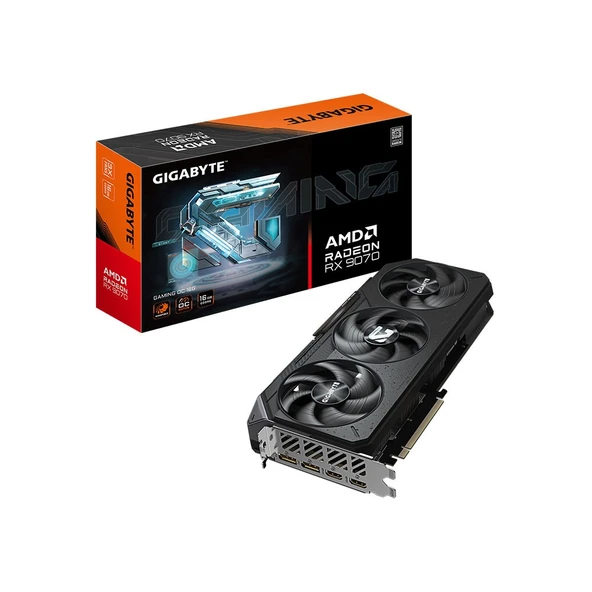 GIGABYTE Radeon RX 9070 GAMING OC 16GB RGB Lighting 256Bit AMD Ekran Kartı-GV-R9070GAMING OC