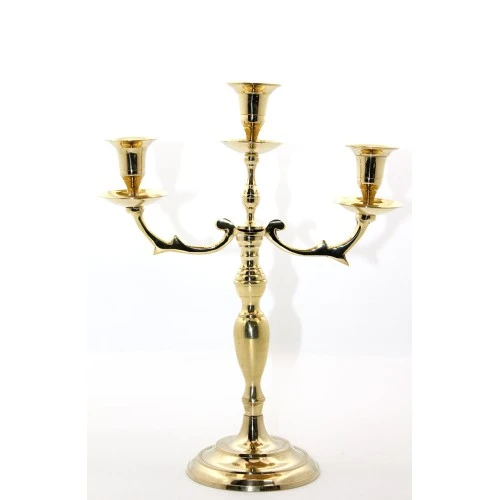 Pirinç 3'lü Şamdan Model 2