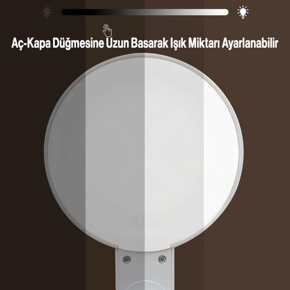 Masa Lambası Şarjlı Gece Lambası Dokunmatik 3 Renk Telefon Tutucu Kademeli Çalışma Okuma Işığı 10w - Resim 6