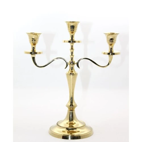 Pirinç 3'lü Şamdan Model 1