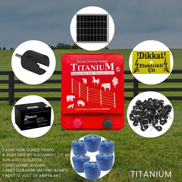 Titanium Night Shock 30K Elektirikli Çit Sistemi Set-5 Domuz Kovucu