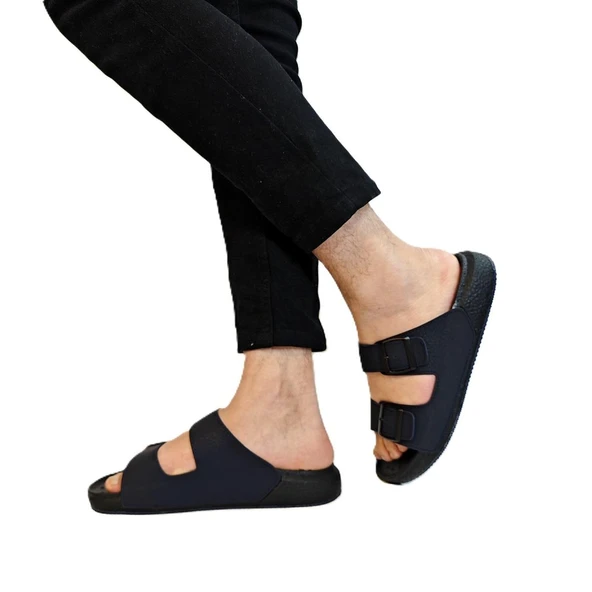 Pierre Cardin 7408 Lacivert Çift Tokalı Yumuşak Taban Erkek Terlik - Resim 5