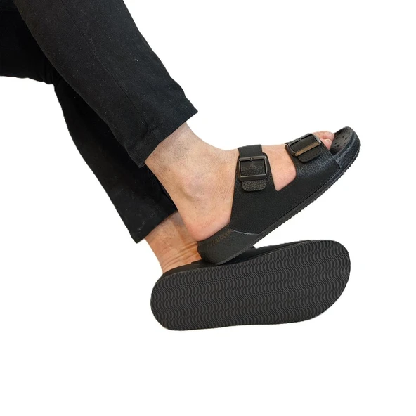 Pierre Cardin 7408 Siyah Çift Tokalı Yumuşak Taban Erkek Terlik - 3