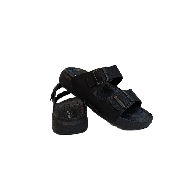 Pierre Cardin 7408 Siyah Çift Tokalı Yumuşak Taban Erkek Terlik - 8
