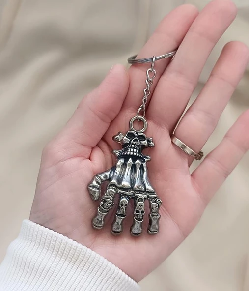 Kuru Kafa El Metal Anahtarlık Araba Çanta Cüzdan Süsü aksesuar - Resim 2