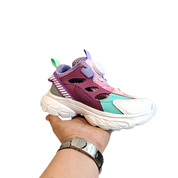 M.P one 3409 Pembe Makaralı Yazlık Kız Çocuk Spor Ayakkabı - 6